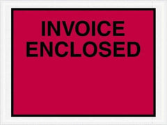 Value Collection - 1,000 Piece, 4-1/2" Long x 6" Wide, Packing List Envelope - Invoice Enclosed, Red - USA Tool & Supply