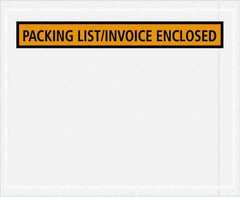 Value Collection - 1,000 Piece, 4-1/2" Long x 5-1/2" Wide, Packing List Envelope - Packing List/Invoice Enclosed, Orange - USA Tool & Supply