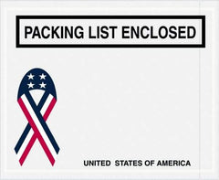 Value Collection - 1,000 Piece, 4-1/2" Long x 5-1/2" Wide, Packing List Envelope - Packing List Enclosed, Red, White & Blue - USA Tool & Supply
