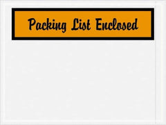 Value Collection - 1,000 Piece, 4-1/2" Long x 6" Wide, Packing List Envelope - Packing List Enclosed, Orange - USA Tool & Supply