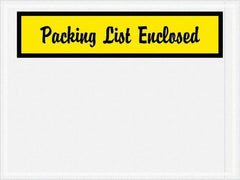 Value Collection - 1,000 Piece, 4-1/2" Long x 6" Wide, Packing List Envelope - Packing List Enclosed, Yellow - USA Tool & Supply