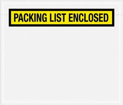 Value Collection - 1,000 Piece, 7" Long x 6" Wide, Packing List Envelope - Packing List Enclosed, Yellow - USA Tool & Supply