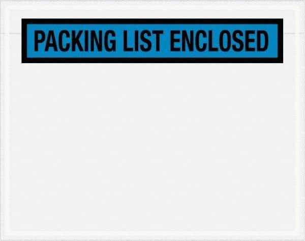 Value Collection - 1,000 Piece, 7" Long x 5-1/2" Wide, Packing List Envelope - Packing List Enclosed, Blue - USA Tool & Supply