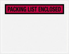 Value Collection - 1,000 Piece, 7" Long x 5-1/2" Wide, Packing List Envelope - Packing List Enclosed, Red - USA Tool & Supply