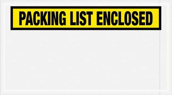 Value Collection - 1,000 Piece, 5-1/2" Long x 10" Wide, Packing List Envelope - Packing List Enclosed, Yellow - USA Tool & Supply
