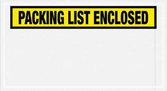 Value Collection - 1,000 Piece, 5-1/2" Long x 10" Wide, Packing List Envelope - Packing List Enclosed, Yellow - USA Tool & Supply
