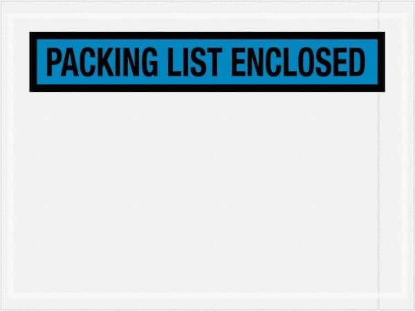 Value Collection - 1,000 Piece, 4-1/2" Long x 6" Wide, Packing List Envelope - Packing List Enclosed, Blue - USA Tool & Supply