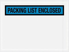 Value Collection - 1,000 Piece, 4-1/2" Long x 6" Wide, Packing List Envelope - Packing List Enclosed, Blue - USA Tool & Supply