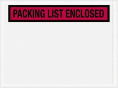 Value Collection - 1,000 Piece, 4-1/2" Long x 6" Wide, Packing List Envelope - Packing List Enclosed, Red - USA Tool & Supply