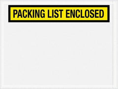 Value Collection - 1,000 Piece, 4-1/2" Long x 6" Wide, Packing List Envelope - Packing List Enclosed, Yellow - USA Tool & Supply