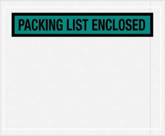 Value Collection - 1,000 Piece, 4-1/2" Long x 5-1/2" Wide, Packing List Envelope - Packing List Enclosed, Green - USA Tool & Supply