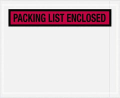 Value Collection - 1,000 Piece, 4-1/2" Long x 5-1/2" Wide, Packing List Envelope - Packing List Enclosed, Red - USA Tool & Supply