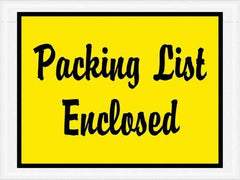 Value Collection - 1,000 Piece, 4-1/2" Long x 6" Wide, Packing List Envelope - Packing List Enclosed, Yellow - USA Tool & Supply