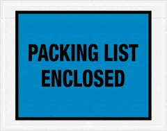 Value Collection - 1,000 Piece, 7" Long x 5-1/2" Wide, Packing List Envelope - Packing List Enclosed, Blue - USA Tool & Supply