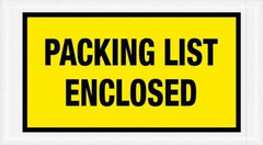 Value Collection - 1,000 Piece, 5-1/2" Long x 10" Wide, Packing List Envelope - Packing List Enclosed, Yellow - USA Tool & Supply