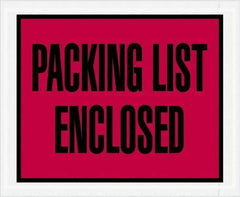 Value Collection - 1,000 Piece, 4-1/2" Long x 5-1/2" Wide, Packing List Envelope - Packing List Enclosed, Red - USA Tool & Supply