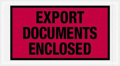 Value Collection - 1,000 Piece, 5-1/2" Long x 10" Wide, Packing List Envelope - Export Documents Enclosed, Red - USA Tool & Supply