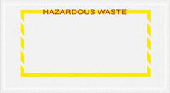Value Collection - 1,000 Piece, 5-1/2" Long x 10" Wide, Packing List Envelope - Hazardous Waste, Yellow - USA Tool & Supply