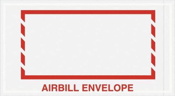 Value Collection - 1,000 Piece, 5-1/2" Long x 10" Wide, Packing List Envelope - Airbill Envelope, Red - USA Tool & Supply