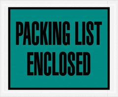 Value Collection - 1,000 Piece, 4-1/2" Long x 5-1/2" Wide, Packing List Envelope - Packing List Enclosed, Green - USA Tool & Supply