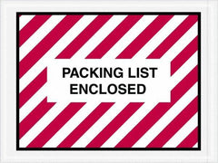 Value Collection - 1,000 Piece, 4-1/2" Long x 6" Wide, Packing List Envelope - Packing List Enclosed, Red/White - USA Tool & Supply
