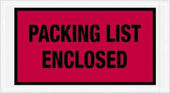 Value Collection - 1,000 Piece, 5-1/2" Long x 10" Wide, Packing List Envelope - Packing List Enclosed, Red - USA Tool & Supply