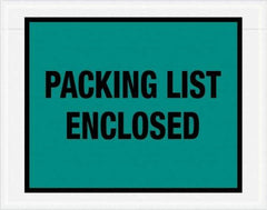 Value Collection - 1,000 Piece, 7" Long x 5-1/2" Wide, Packing List Envelope - Packing List Enclosed, Green - USA Tool & Supply