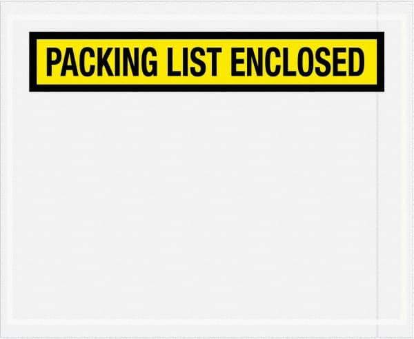 Value Collection - 1,000 Piece, 4-1/2" Long x 5-1/2" Wide, Packing List Envelope - Packing List Enclosed, Yellow - USA Tool & Supply