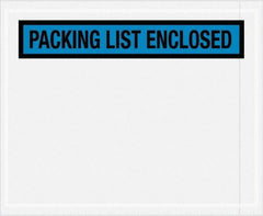 Value Collection - 1,000 Piece, 4-1/2" Long x 5-1/2" Wide, Packing List Envelope - Packing List Enclosed, Blue - USA Tool & Supply