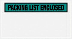 Value Collection - 1,000 Piece, 5-1/2" Long x 10" Wide, Packing List Envelope - Packing List Enclosed, Green - USA Tool & Supply