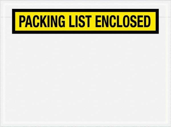 Value Collection - 1,000 Piece, 6-3/4" Long x 5" Wide, Packing List Envelope - Packing List Enclosed, Yellow - USA Tool & Supply