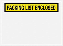 Value Collection - 1,000 Piece, 6-3/4" Long x 5" Wide, Packing List Envelope - Packing List Enclosed, Yellow - USA Tool & Supply