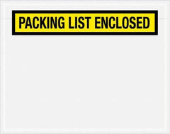 Value Collection - 1,000 Piece, 7" Long x 5-1/2" Wide, Packing List Envelope - Packing List Enclosed, Yellow - USA Tool & Supply