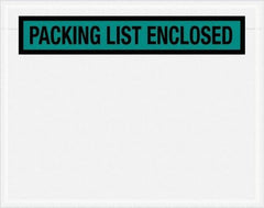 Value Collection - 1,000 Piece, 7" Long x 5-1/2" Wide, Packing List Envelope - Packing List Enclosed, Green - USA Tool & Supply