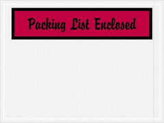 Value Collection - 1,000 Piece, 4-1/2" Long x 6" Wide, Packing List Envelope - Packing List Enclosed, Red - USA Tool & Supply