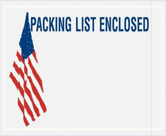Value Collection - 1,000 Piece, 4-1/2" Long x 5-1/2" Wide, Packing List Envelope - Packing List Enclosed, Red, White & Blue - USA Tool & Supply