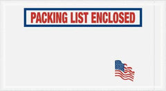 Value Collection - 1,000 Piece, 5-1/2" Long x 10" Wide, Packing List Envelope - Packing List Enclosed, Red, White & Blue - USA Tool & Supply