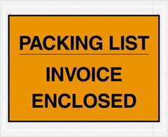 Value Collection - 1,000 Piece, 4-1/2" Long x 5-1/2" Wide, Packing List Envelope - Packing List/Invoice Enclosed, Orange - USA Tool & Supply