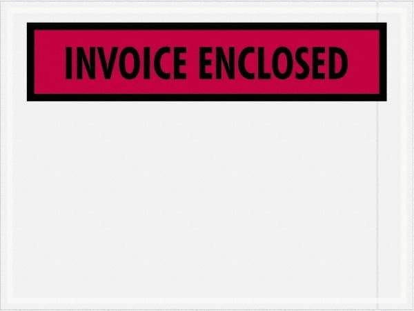 Value Collection - 1,000 Piece, 4-1/2" Long x 6" Wide, Packing List Envelope - Invoice Enclosed, Red - USA Tool & Supply