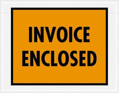Value Collection - 1,000 Piece, 7" Long x 5-1/2" Wide, Packing List Envelope - Invoice Enclosed, Orange - USA Tool & Supply