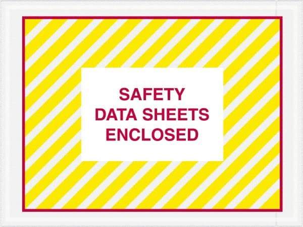 Value Collection - 1,000 Piece, 4-1/2" Long x 6" Wide, Packing List Envelope - Material Safety Data Sheets Enclosed, Printed & Clear - USA Tool & Supply