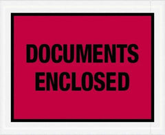 Value Collection - 1,000 Piece, 4-1/2" Long x 5-1/2" Wide, Packing List Envelope - Documents Enclosed, Red - USA Tool & Supply