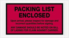 Value Collection - 1,000 Piece, 5-1/2" Long x 10" Wide, Packing List Envelope - Packing List Enclosed, Red - USA Tool & Supply