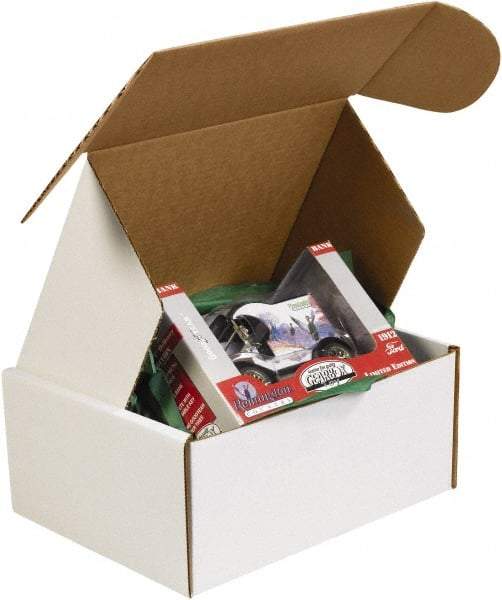 Made in USA - 12" Wide x 16" Long x 6" High Rectangle Crush Proof Mailers - 1 Wall, White - USA Tool & Supply