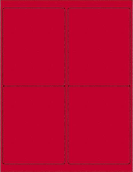 Tape Logic - 5" Long, Fluorescent Red Paper Laser Label - For Laser Printers - USA Tool & Supply