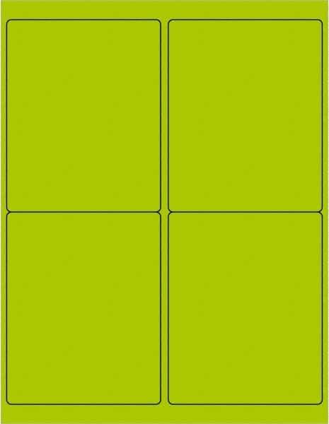 Tape Logic - 5" Long, Fluorescent Green Paper Laser Label - For Laser Printers - USA Tool & Supply