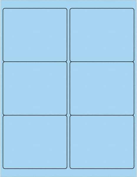 Tape Logic - 4" Long, Pastel Blue Paper Laser Label - For Laser Printers - USA Tool & Supply