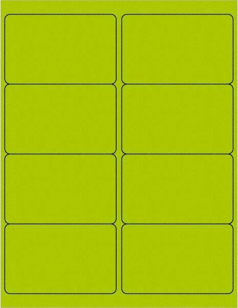 Tape Logic - 4" Long, Fluorescent Green Paper Laser Label - For Laser Printers - USA Tool & Supply