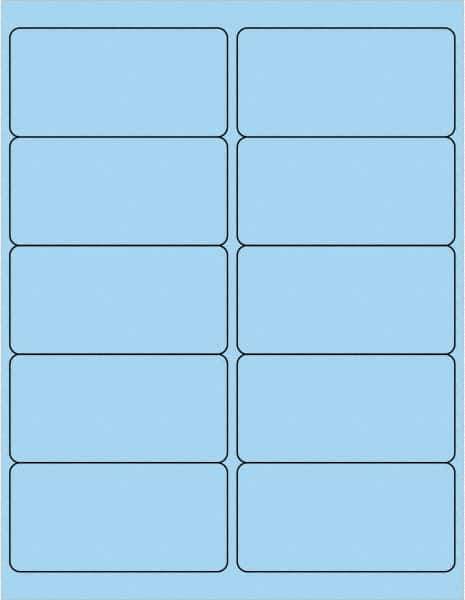 Tape Logic - 4" Long, Pastel Blue Paper Laser Label - For Laser Printers - USA Tool & Supply
