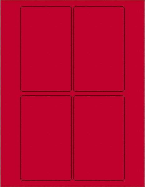 Tape Logic - 5" Long, Fluorescent Red Paper Laser Label - For Laser Printers - USA Tool & Supply